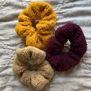 Justice Girls Faux Fur Fluffy Soft Scrunchie 3-Pack - Set of 3 Large Scrunchies